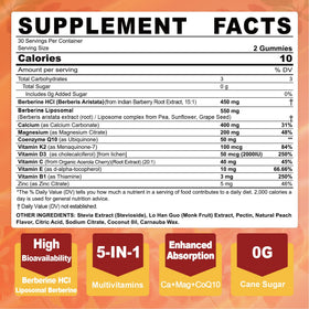 Détails des ingrédients des gummies de Berbérine LILICARE