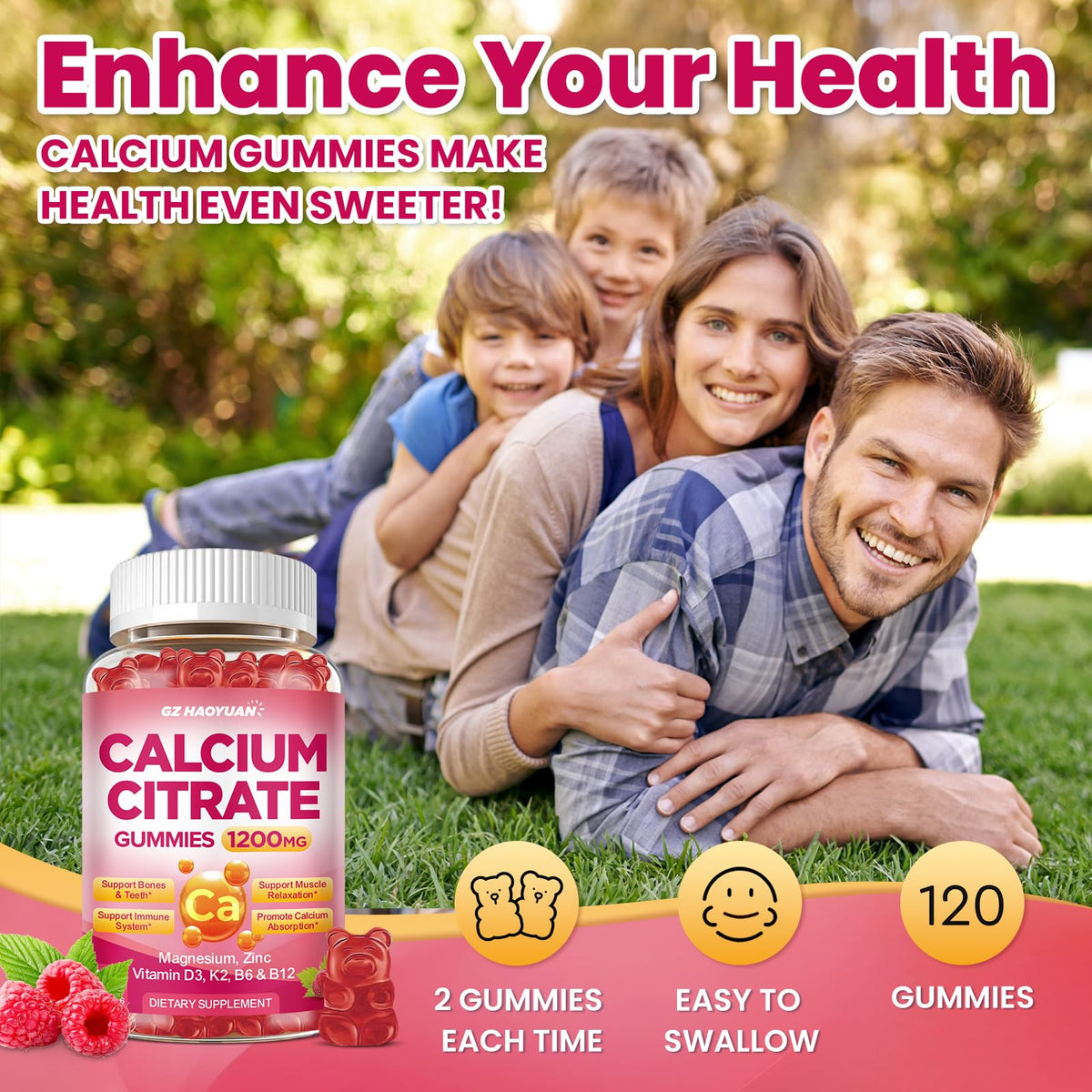 Détails des ingrédients des gummies de calcium GZ HAOYUAN