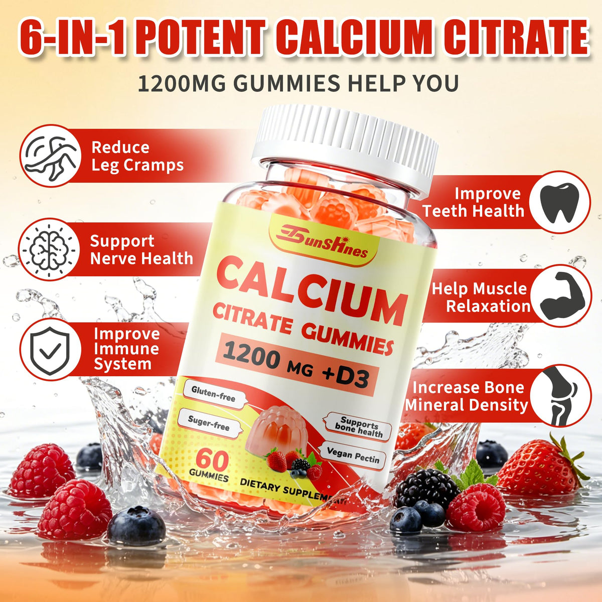 Détails des ingrédients des gummies de calcium tsunshnes