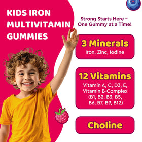 Détails des ingrédients des gummies de fer dilib, arrière de la boîte