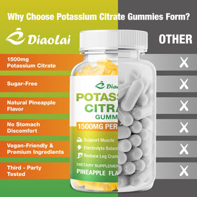 Détails des ingrédients des gummies DIAOLAI Citrate de Potassium