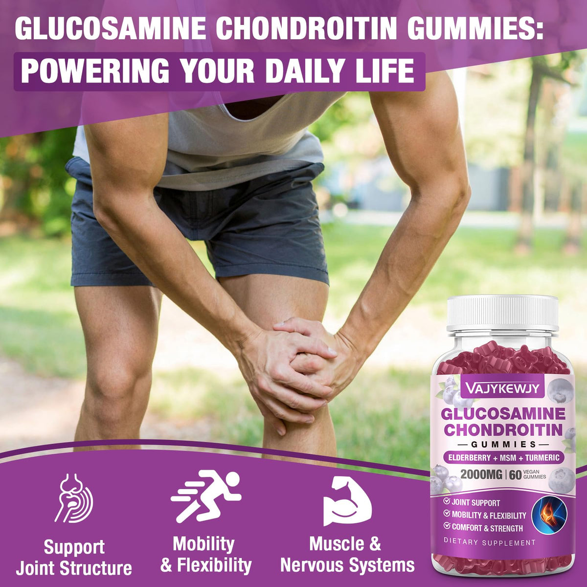 Détails des ingrédients des gummies glucosamine VAJYKEWJY