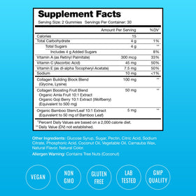 Détails des ingrédients des gummies NutraChamps Collagène