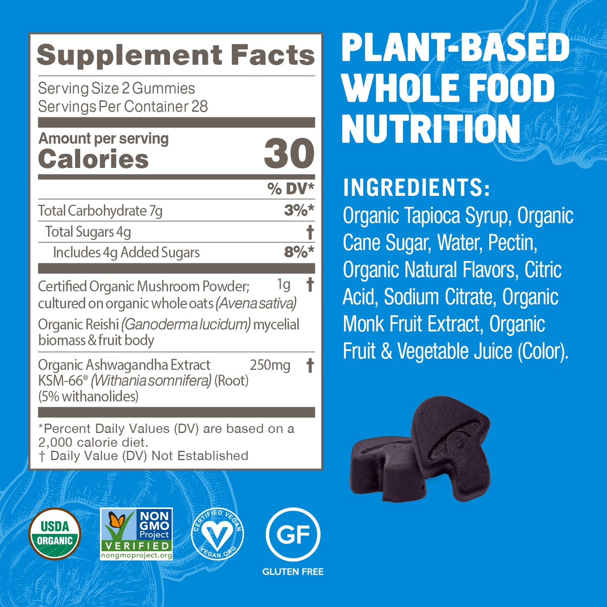 Détails des ingrédients des Gummies OM MUSHROOM SUPERFOOD