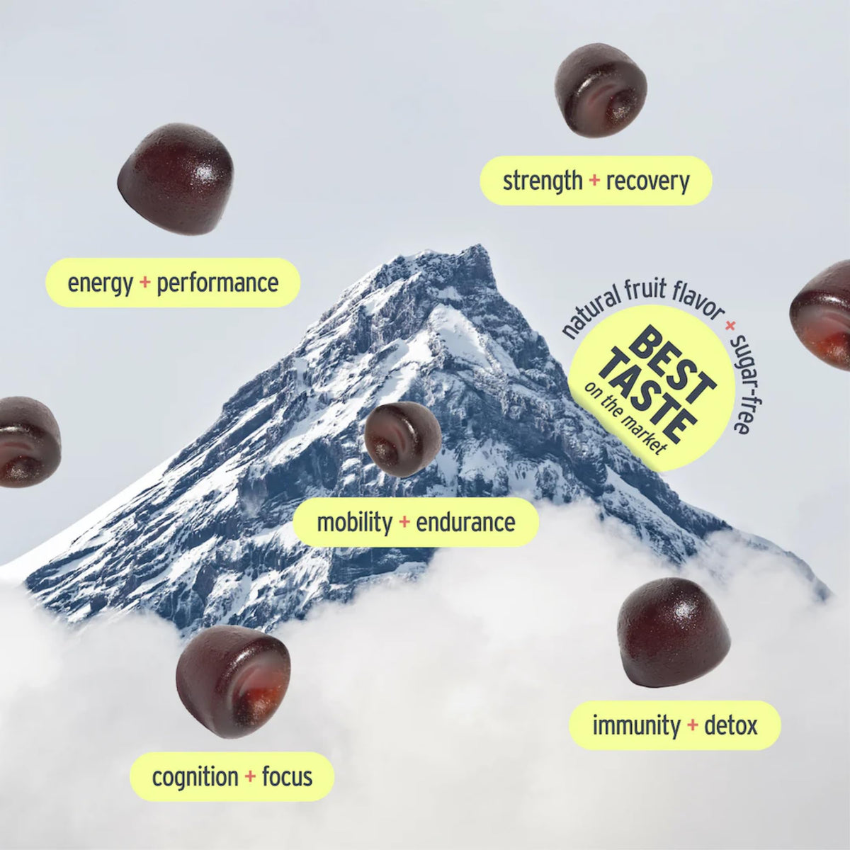 Détails des ingrédients des gummies SUNMED, format de 132g