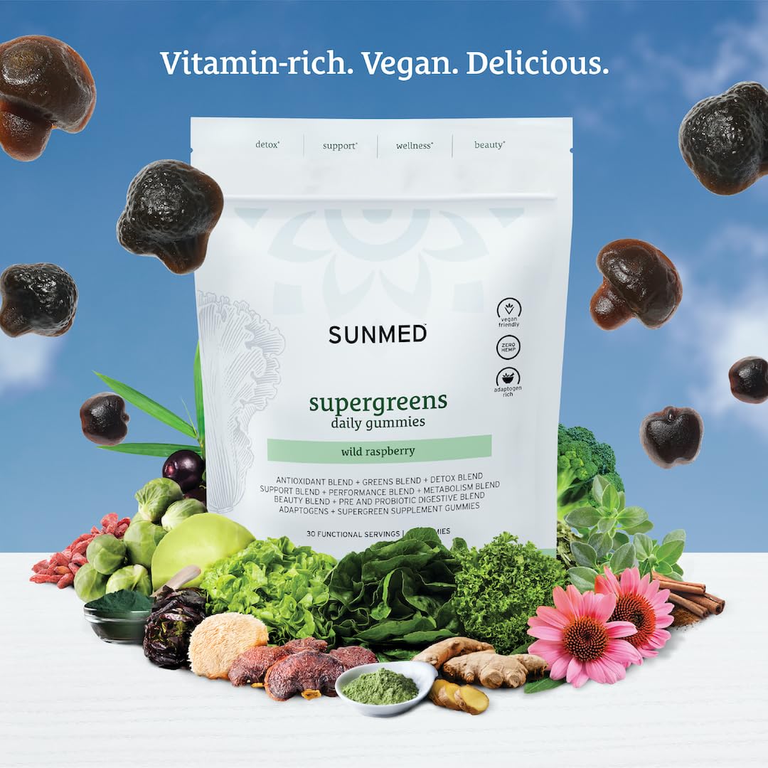 Détails des ingrédients des gummies Supergreens SUNMED