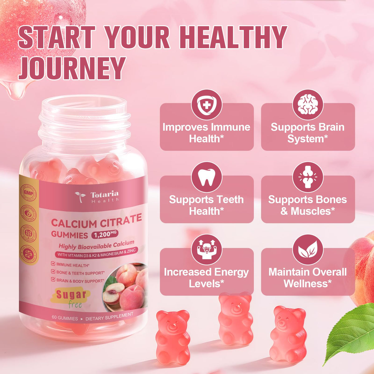 Détails des ingrédients des gummies Totaria, incluant D3 et K2