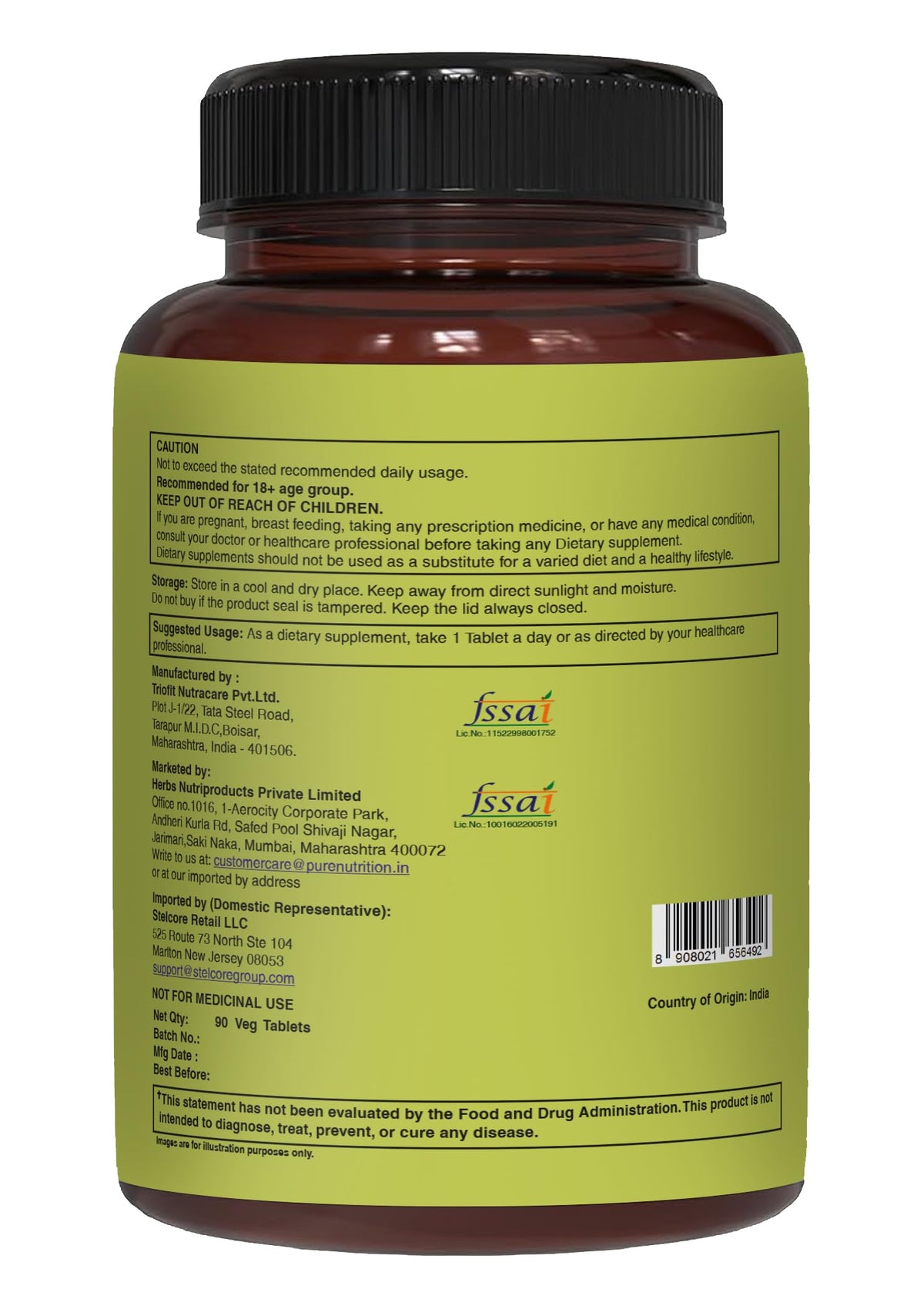 Détails des ingrédients des multivitamines entières pour femmes PURE NUTRITION