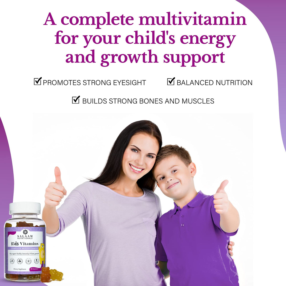 Détails des ingrédients des multivitamines gélifiées Salaam Nutritionals