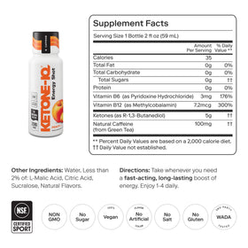 Détails des ingrédients des shots Ketone-IQ