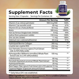 Détails des ingrédients des vitamines pour cheveux EVERFAITH