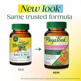 Détails des ingrédients des Vitamines Prénatales MegaFood Baby & Me 2