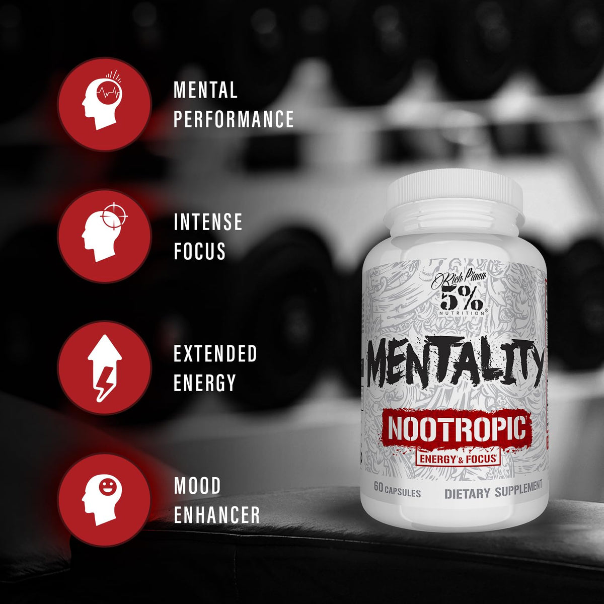 Détails des ingrédients du complément 5% Nutrition Mentality