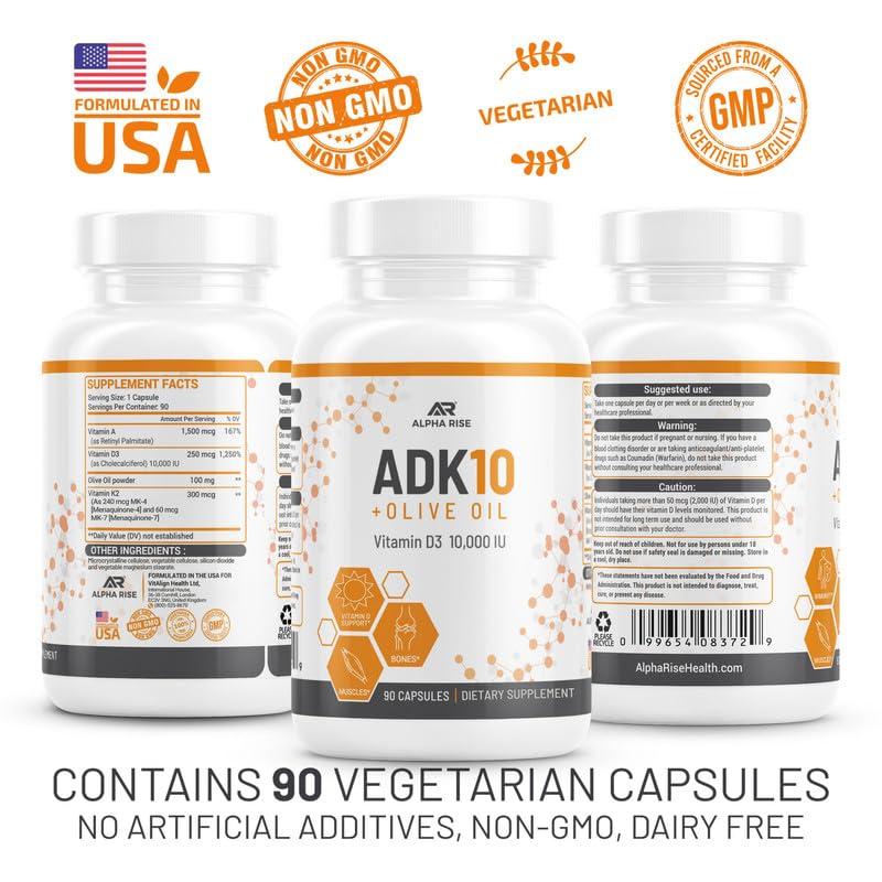 Détails des ingrédients du complément ADK 10 d'ALPHA RISE