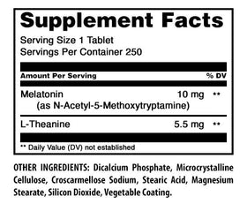 Détails des ingrédients du complément alimentaire Amazing Nutrition Melatonine 10 Mg L-Théanine