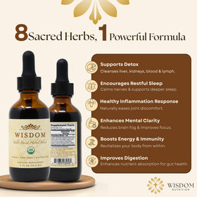 Détails des ingrédients du Complément Alimentaire Bio Curcuma de Wisdom Nutrition