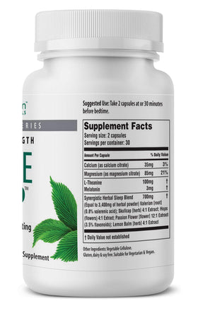 Détails des ingrédients du Complément Alimentaire Sommeil American Nutriceuticals