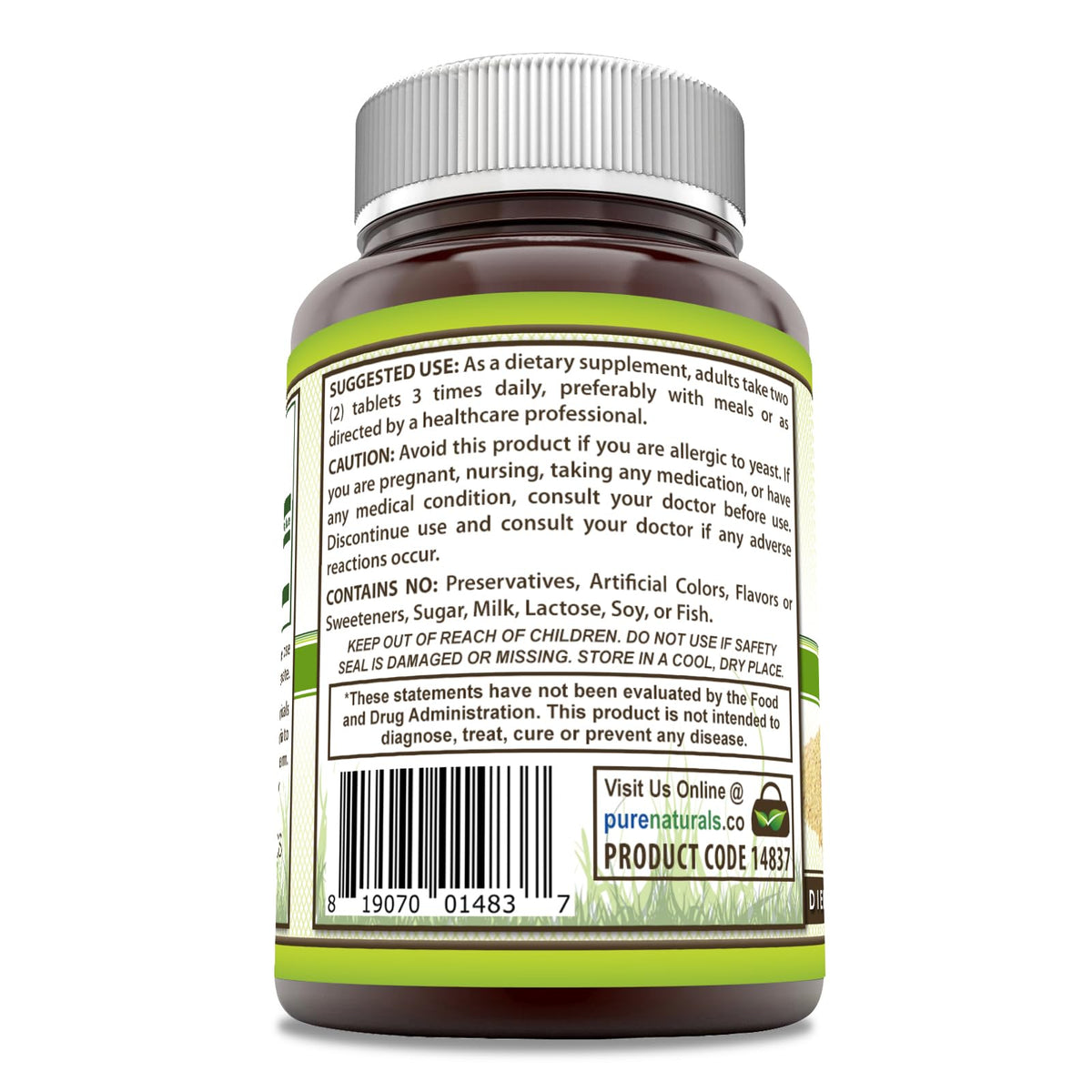 Détails des ingrédients du complément de levure de bière Pure Naturals