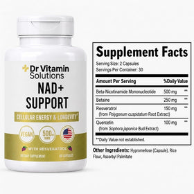 Détails des ingrédients du complément NMN NAD+ 500mg