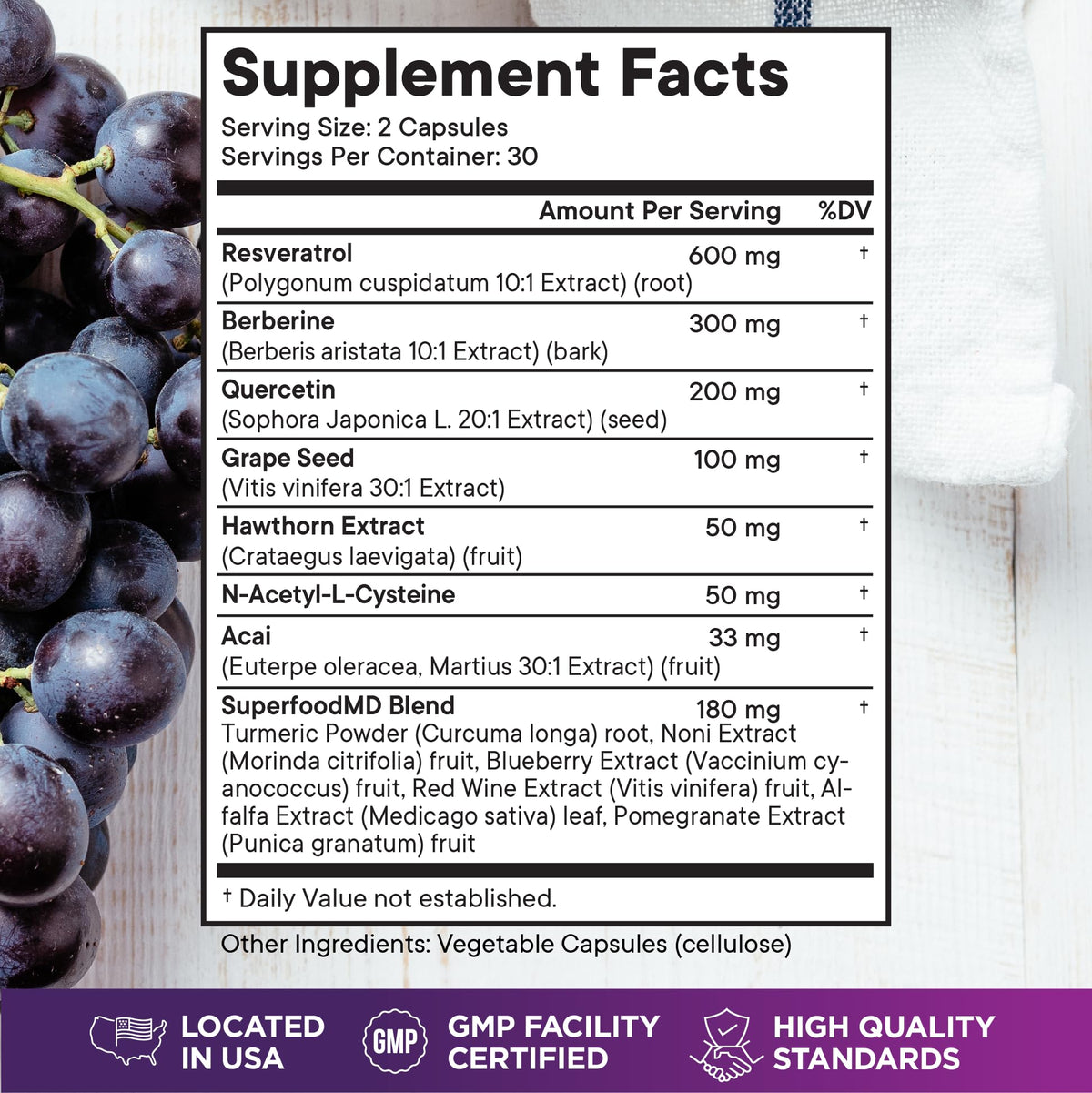 Détails des ingrédients du Complément Noni Superfood MD