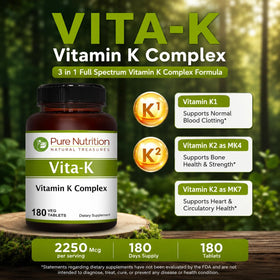 Détails des ingrédients du Complexe Vitamin K K1 + K2