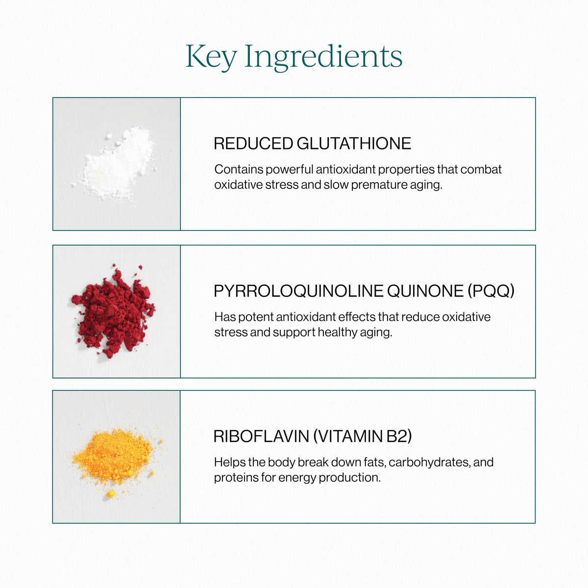 Détails des ingrédients du Glutathione Liposomal CYMBIOTIKA