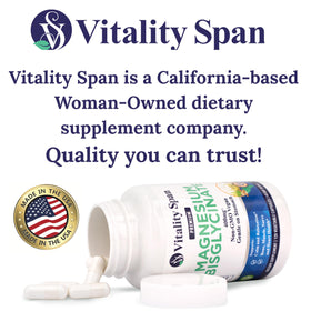 Détails des ingrédients du Glycinate de Magnésium 400mg Vitality Span