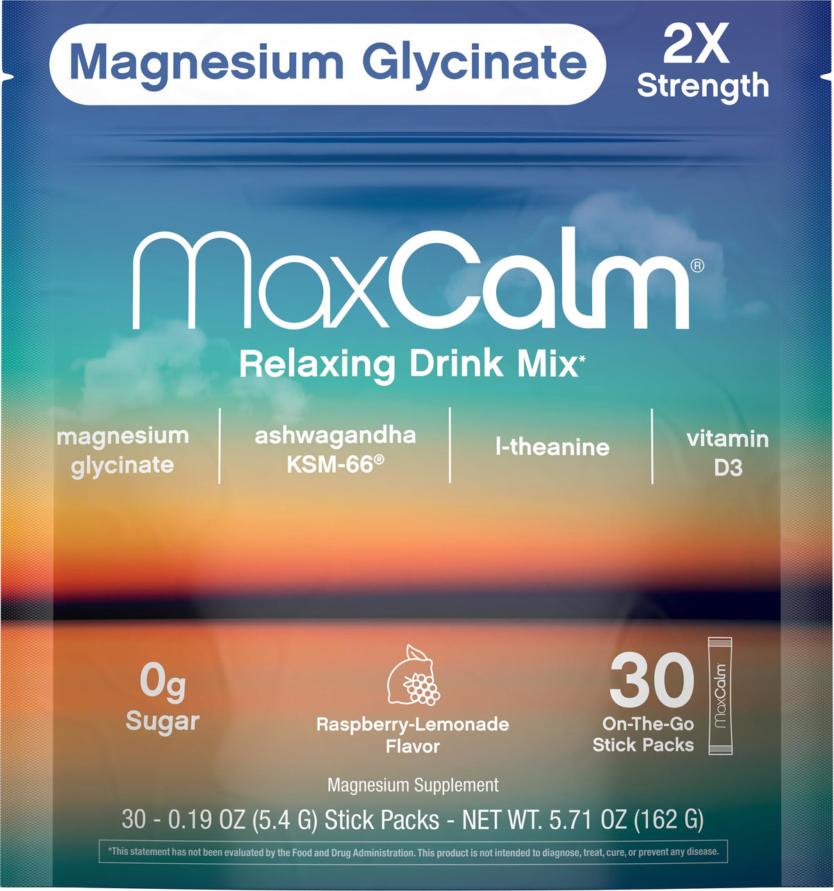 Détails des ingrédients du mélange de boisson Max Calm