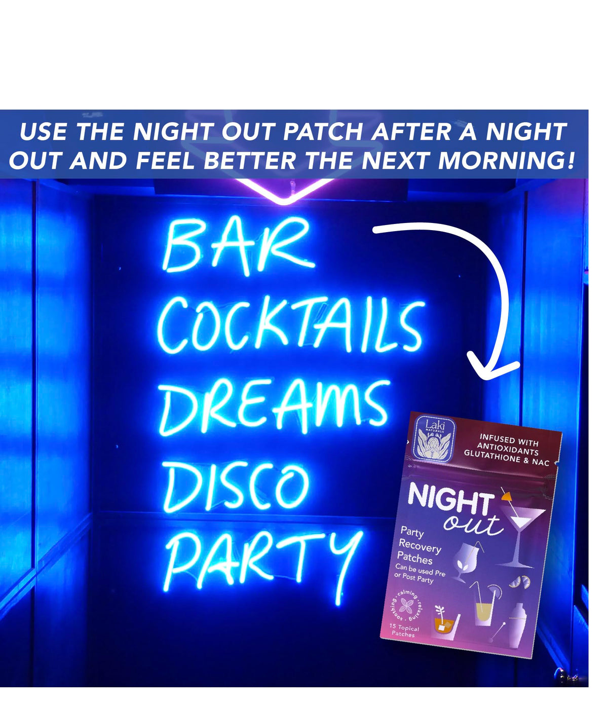 Détails des ingrédients du patch de nuit Laki Naturals