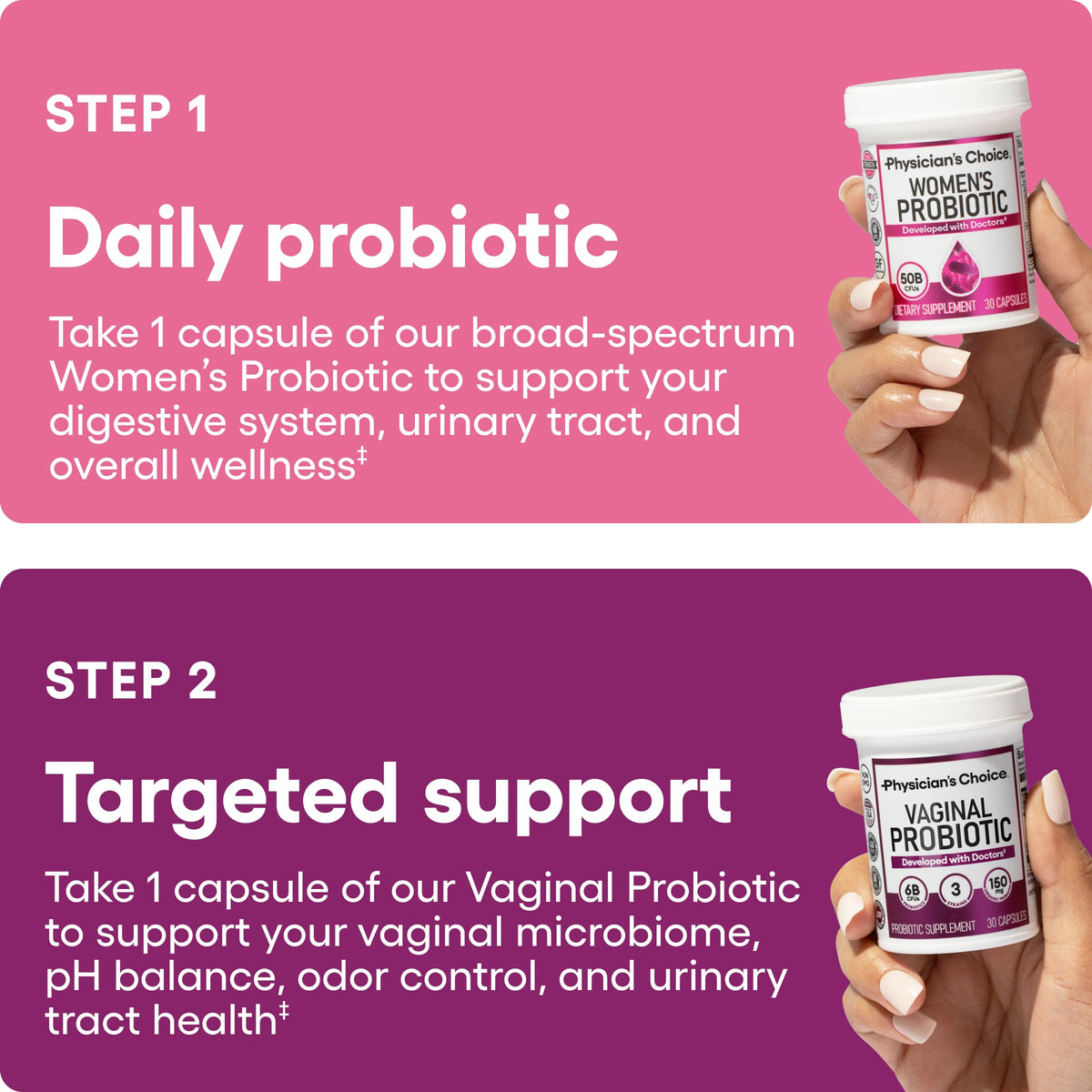 Détails des ingrédients du probiotiques Physician's CHOICE Duo Féminin