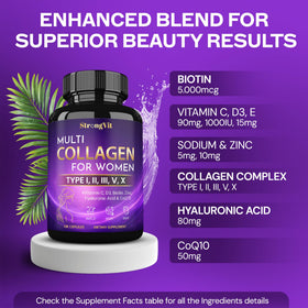 Détails des ingrédients du StrongVit Multi Collagen pour Femmes