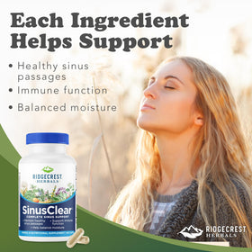 Détails des ingrédients naturels de RidgeCrest Herbals SinusClear