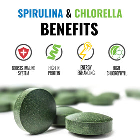 Détails des ingrédients Spiruline et Chlorelle On Target Living