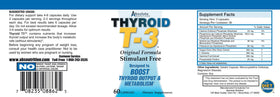 Détails des ingrédients sur l'emballage de Thyroid T3
