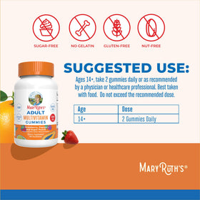 Détails des ingrédients sur l'emballage des gummies MARYRUTH'S.