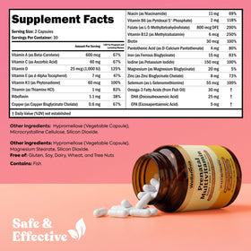 Détails des ingrédients sur l'emballage des multivitamines Wellanova