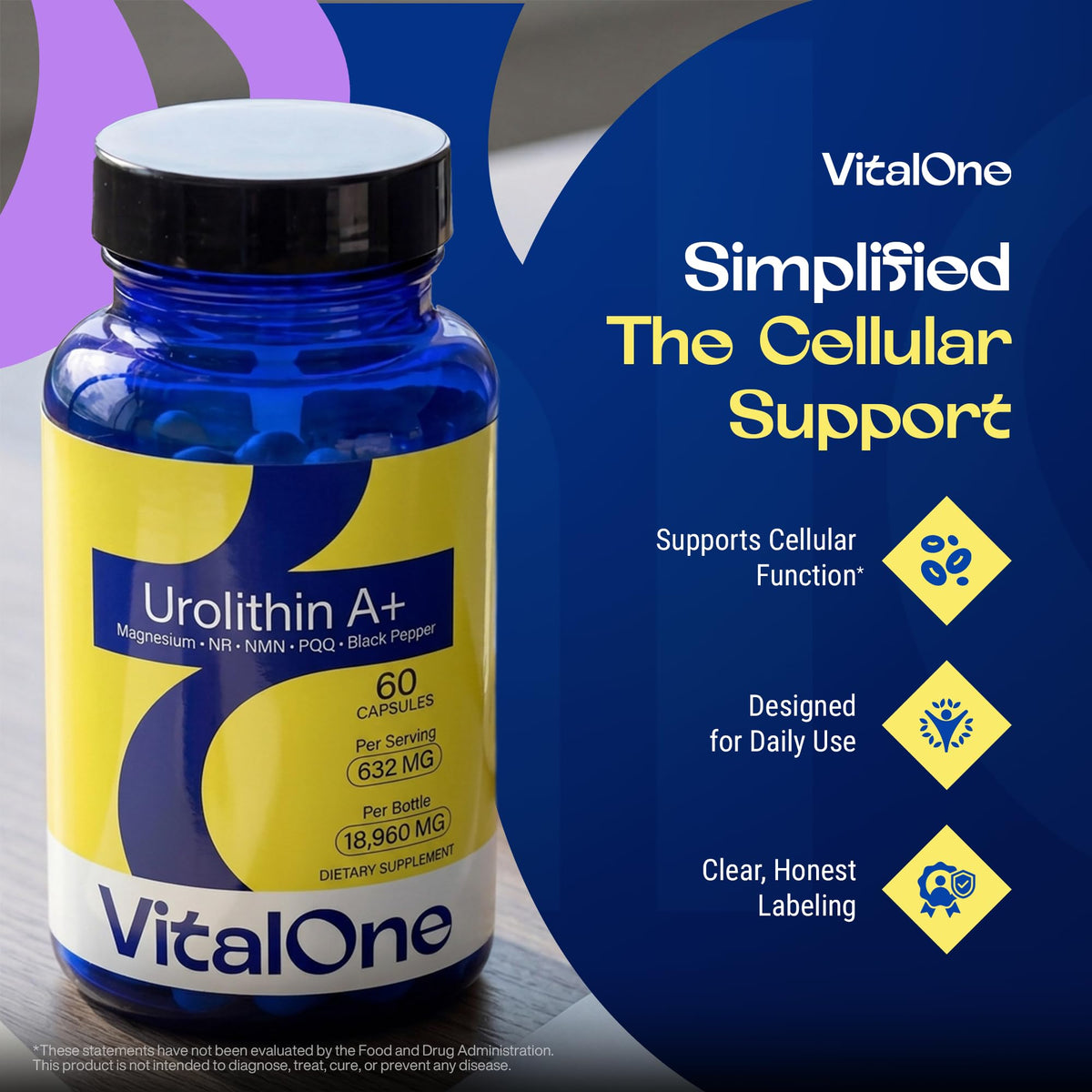 Détails des ingrédients sur l'étiquette de VitalOne Urolithin A