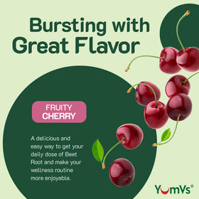 Détails des ingrédients sur l'étiquette des gummies de betterave YUM-V'S