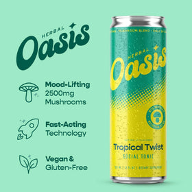 Détails des ingrédients sur la canette de la boisson HERBAL OASIS