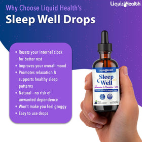 Détails des ingrédients sur le flacon de LIQUIDHEALTH Sommeil Bien Être