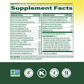 Détails des nutriments de MegaFood Multivitamine Homme 40+