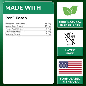 Détails des patches Ledisa Unpuff avec ingrédients naturels