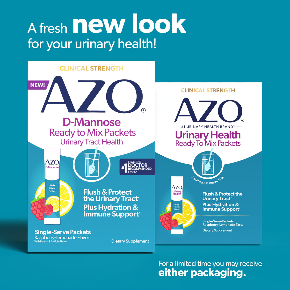 Détails des sachets AZO D-Mannose avec étiquette