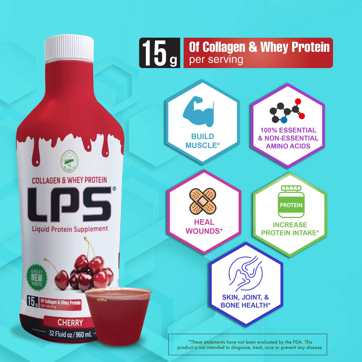 Détails des sachets de collagène liquide Nutritional Designs