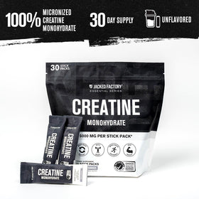 Détails des sachets individuels de créatine monohydrate Jacked Factory