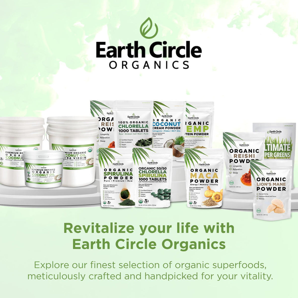 Détails des tablettes de chlorella bio Earth Circle Organics