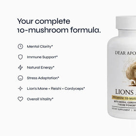 Détails du complexe de champignons 10x, capsules végétales en gros plan