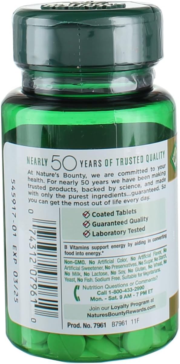 Détails du comprimé de Biotine Nature's Bounty, couleur rose