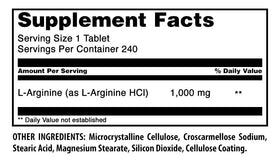 Détails du comprimé L-Arginine 1000mg d'Amazing Nutrition
