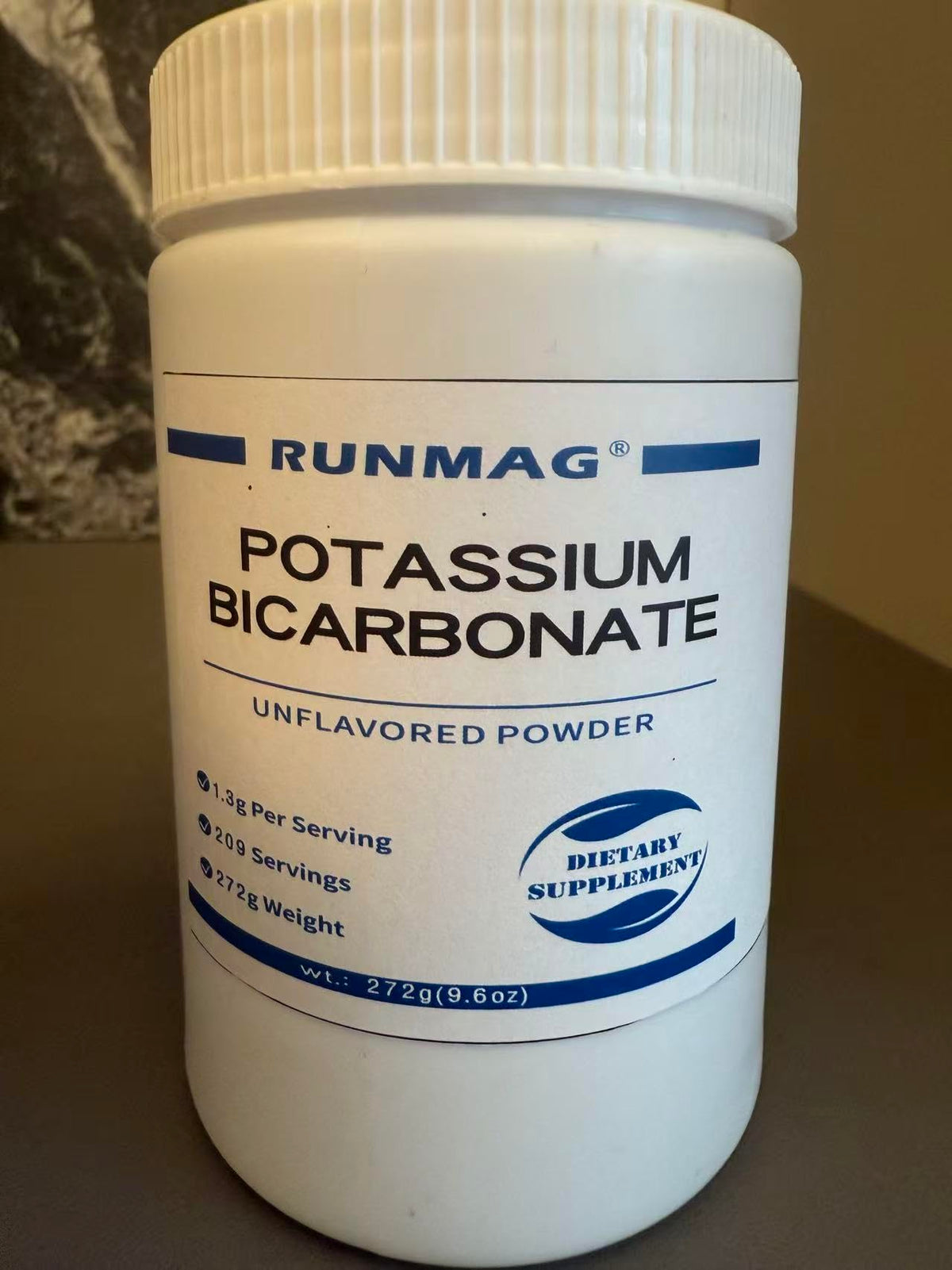 Détails du contenant de bicarbonate de potassium RUNMAG